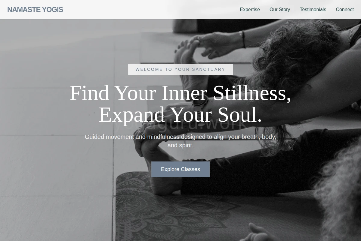 Premium Yoga Studio Website Design